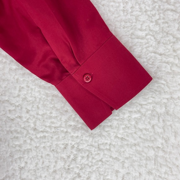 Chico's Solid‎ Red Button-Up Shirt Womens Long Sleeve Collared Size 12/14 Petite - Picture 14 of 14